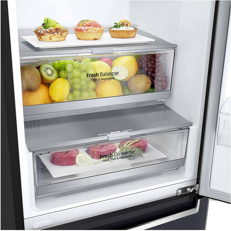 LG 24-inch, 12 cu.ft. Counter-Depth Bottom-Freezer Refrigerator with Multi-Air Flow System LBNC12241P IMAGE 3