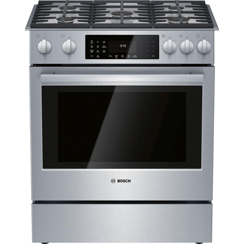 Bosch 30-inch Slide-In Dual Fuel Range with 11 Specialized Cooking Modes HDIP056C IMAGE 1