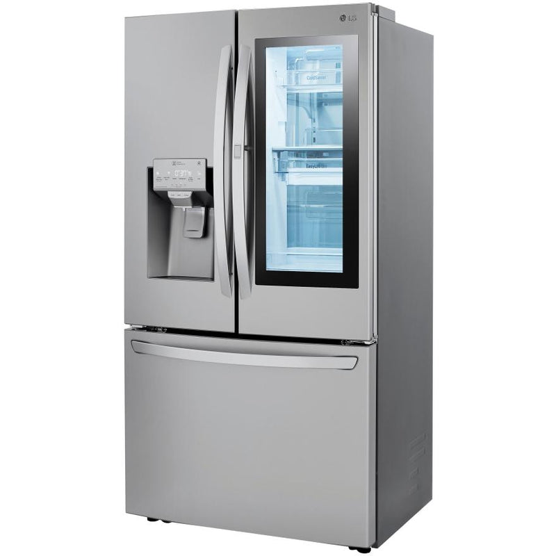 LG 36-inch, 23.5 cu.ft. Counter-Depth French 3-Door Refrigerator with Water and Ice Dispensing System LRFVC2406S IMAGE 2
