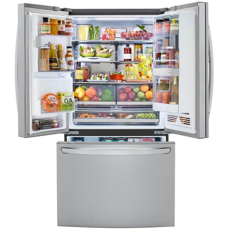 LG 36-inch, 23.5 cu.ft. Counter-Depth French 3-Door Refrigerator with Water and Ice Dispensing System LRFVC2406S IMAGE 3