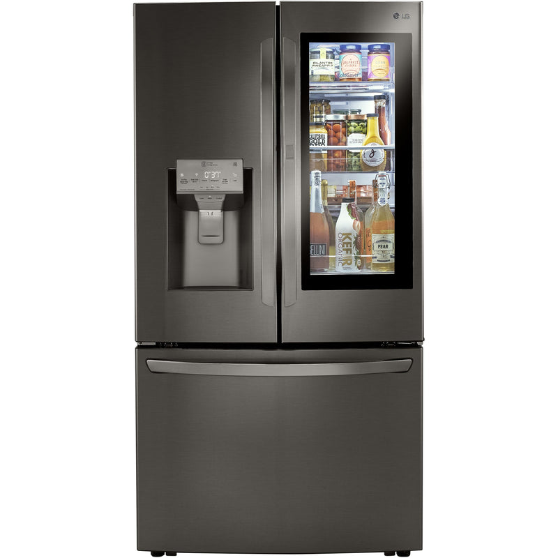 LG 36-inch, 23.5 cu.ft. Counter-Depth French 3-Door Refrigerator with Water and Ice Dispensing System LRFVC2406D IMAGE 2