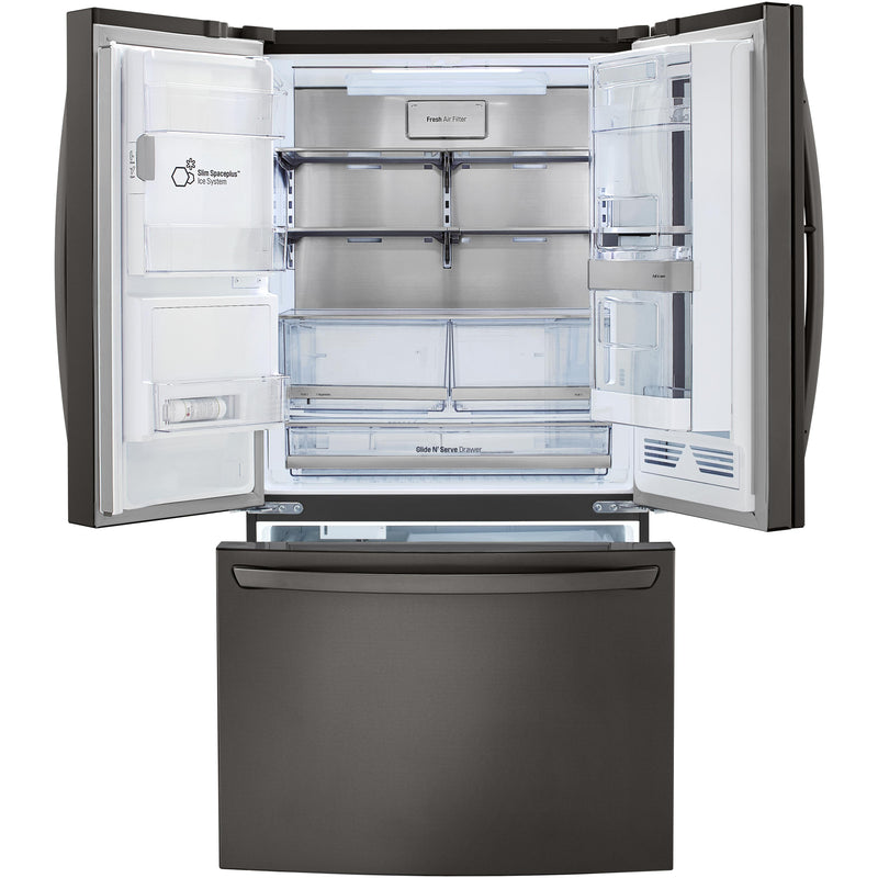 LG 36-inch, 23.5 cu.ft. Counter-Depth French 3-Door Refrigerator with Water and Ice Dispensing System LRFVC2406D IMAGE 4