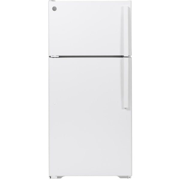 GE 28-inch, 15.6 cu.ft. Freestanding Top-Freezer Refrigerator with ClimateKeeper™ GTE16DTNLWW IMAGE 1