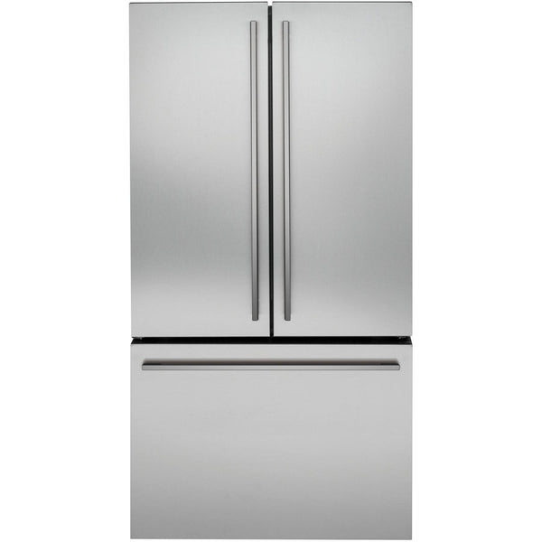 Monogram 36-inch, 23.1 cu.ft. Counter-Depth French 3-Door Refrigerator with Internal Water Dispenser ZWE23ESNSS IMAGE 1