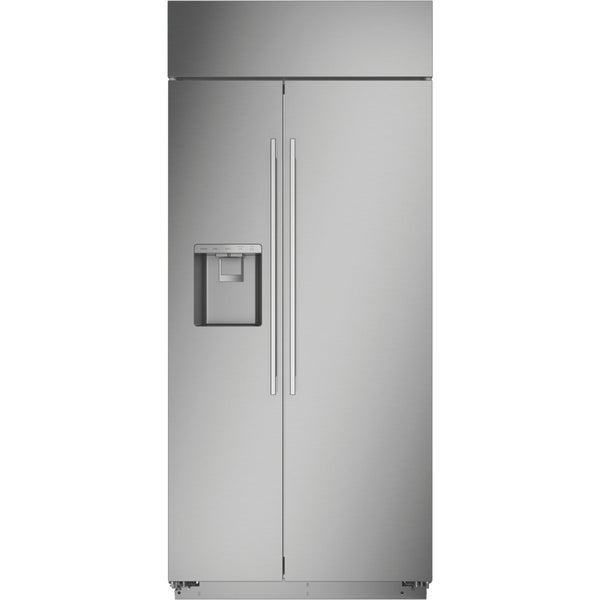 Monogram 36-inch, 20.4 cu.ft. Built-in Side-by-Side Refrigerator with External Water and Ice Dispenser ZISS360DNSS IMAGE 1