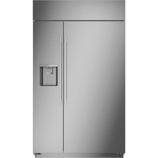 Monogram 48-inch, 28.8 cu.ft. Built-in Side-by-Side Refrigerator with External Water and Ice Dispenser ZISS480DNSS IMAGE 1