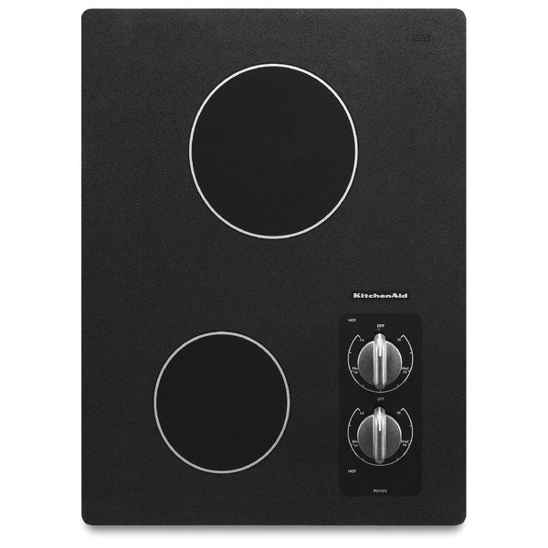 KitchenAid 15-inch Built-in Electric Cooktop with 2 Elements KECC056RBL IMAGE 1