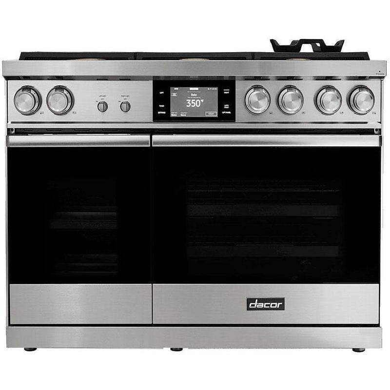 Dacor 48-inch Freestanding Dual Fuel Range with 7" LCD Control Panel DOP48M86DLS IMAGE 1