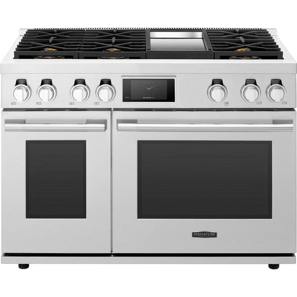 Signature Kitchen Suite 48-inch Freestanding Dual-Fuel Range with Wi-Fi Connectivity SKSDR480GS IMAGE 1