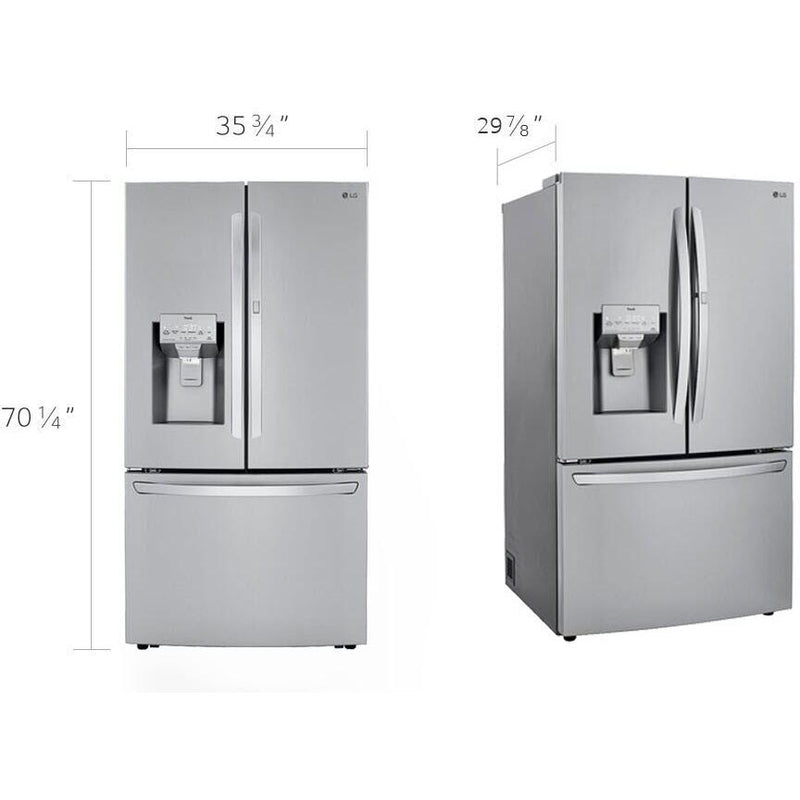 LG 36-inch, 30 cu.ft. Freestanding French 3-Door Refrigerator with Craft Ice™ LRFDS3016S IMAGE 16