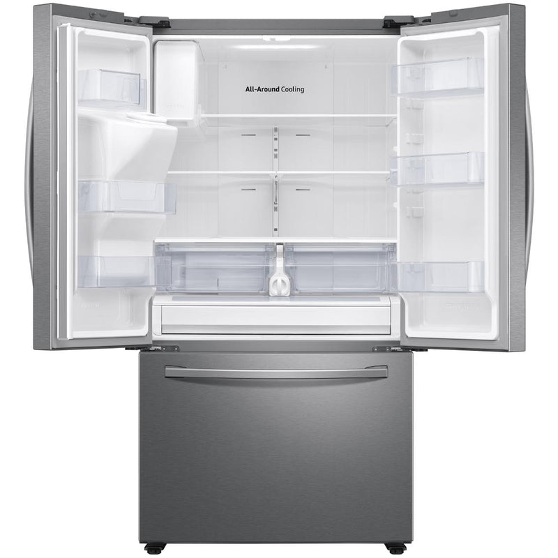 Samsung 36-inch, 27 cu.ft. French 3-Door Refrigerator with Water and Ice dispenser System RF27T5201SR/AA IMAGE 2