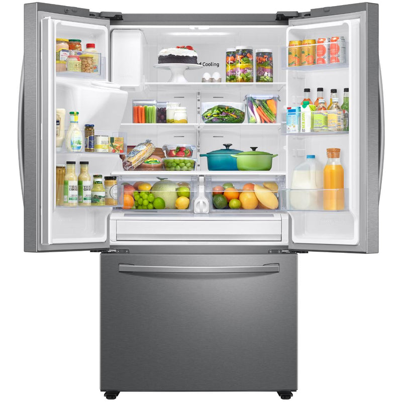 Samsung 36-inch, 27 cu.ft. French 3-Door Refrigerator with Water and Ice dispenser System RF27T5201SR/AA IMAGE 3
