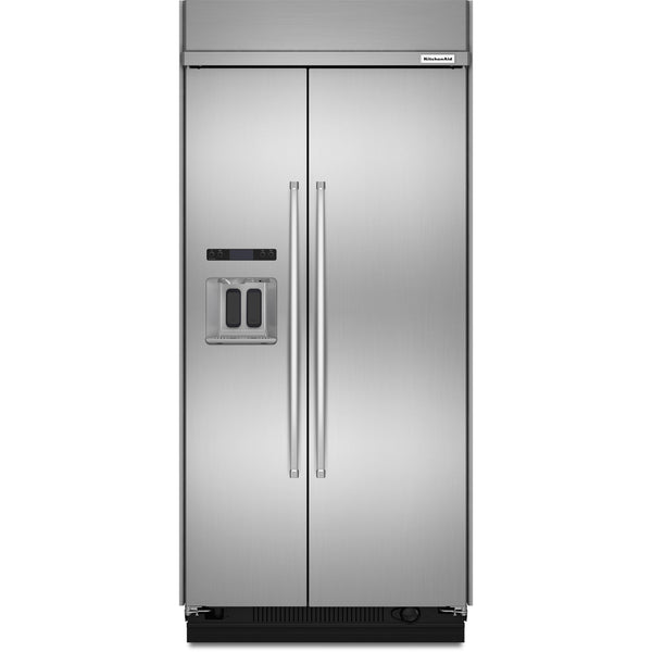 KitchenAid 42-inch, 25.5 cu.ft. Built-in Side-by-Side Refrigerator with Ice and Water Dispensing System KBSD602ESS IMAGE 1