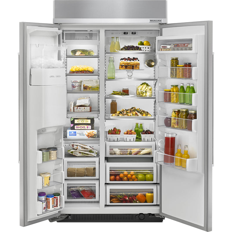 KitchenAid 42-inch, 25.5 cu.ft. Built-in Side-by-Side Refrigerator with Ice and Water Dispensing System KBSD602ESS IMAGE 4