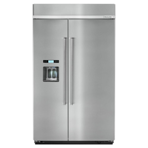 KitchenAid 48-inch, 29.5 cu.ft. Built-in Side-by-Side Refrigerator with Water and Ice Dispensing System KBSD608ESS IMAGE 1