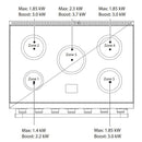 AGA 36-inch Freestanding Electric Induction Range with True European Technology AMC36IN-WHT IMAGE 3