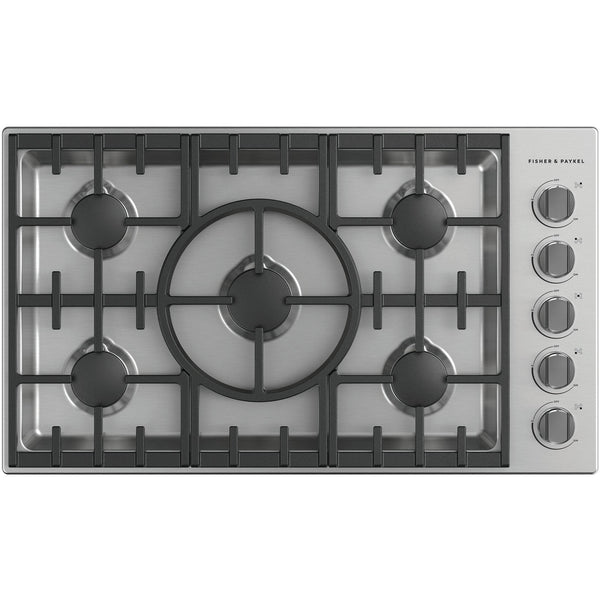 Fisher & Paykel 36-inch Built-in Gas Cooktop with 5 Burners CDV3-365-N IMAGE 1