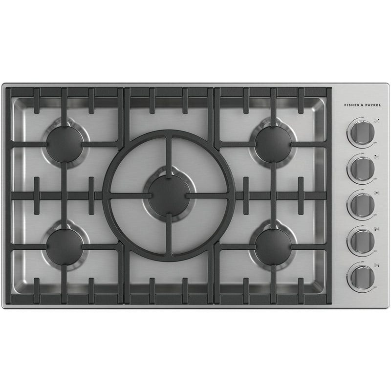 Fisher & Paykel 36-inch Built-in Gas Cooktop with 5 Burners CDV3-365-N IMAGE 1