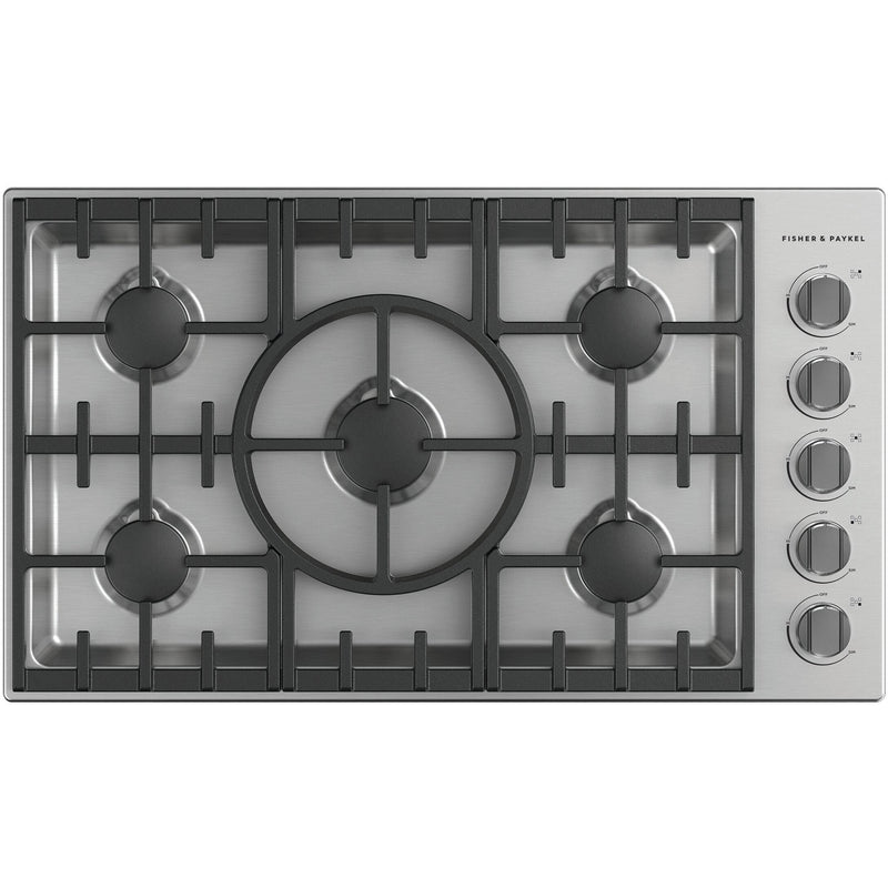 Fisher & Paykel 36-inch Built-in Gas Cooktop with 5 Burners CDV3-365H-N IMAGE 1