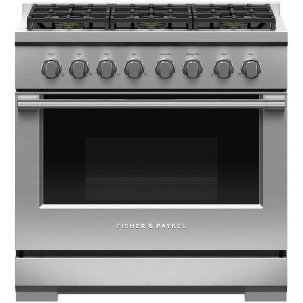 Fisher & Paykel 36-inch Freestanding Gas Range with Dual Flow Burners™ RGV3-366-N IMAGE 1