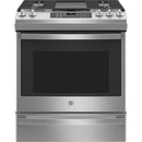 GE 30-inch Slide-in Gas Range with Convection Technology JCGS760SPSS IMAGE 1