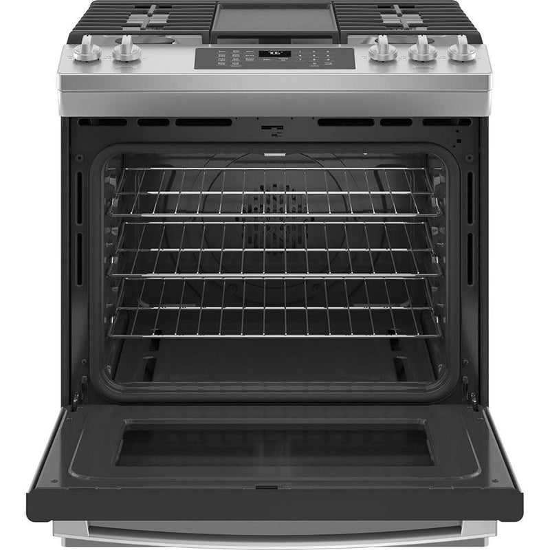 GE 30-inch Slide-in Gas Range with Convection Technology JCGS760SPSS IMAGE 2