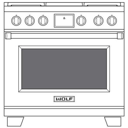 Wolf 36-inch Dual Fuel Range with Griddle DF36450G/S/P/LP IMAGE 2