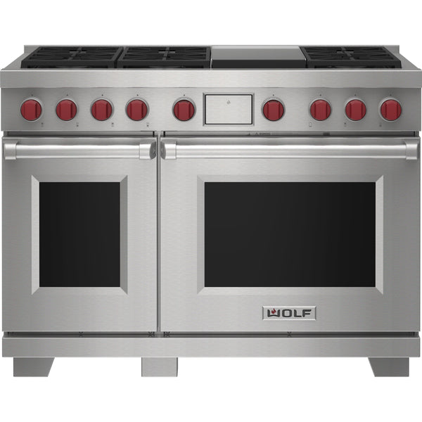 Wolf 48-inch Dual Fuel Range with Griddle DF48650G/S/P/LP IMAGE 1