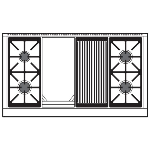 Wolf 48-inch Dual Fuel Range with Griddle and Charbroiler DF48450CG/S/P/LP IMAGE 3
