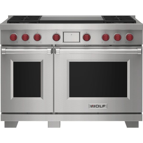 Wolf 48-inch Dual Fuel Range with Double Griddle DF48450DG/S/P IMAGE 1