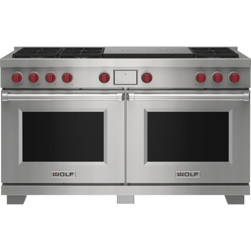 Wolf 60-inch Dual Fuel Range with French Top DF60650F/S/P IMAGE 1