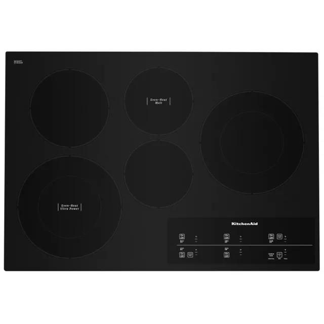 KitchenAid 30-inch Built-In Electric Cooktop with Even-Heat™ Technology KCES950KSS IMAGE 1