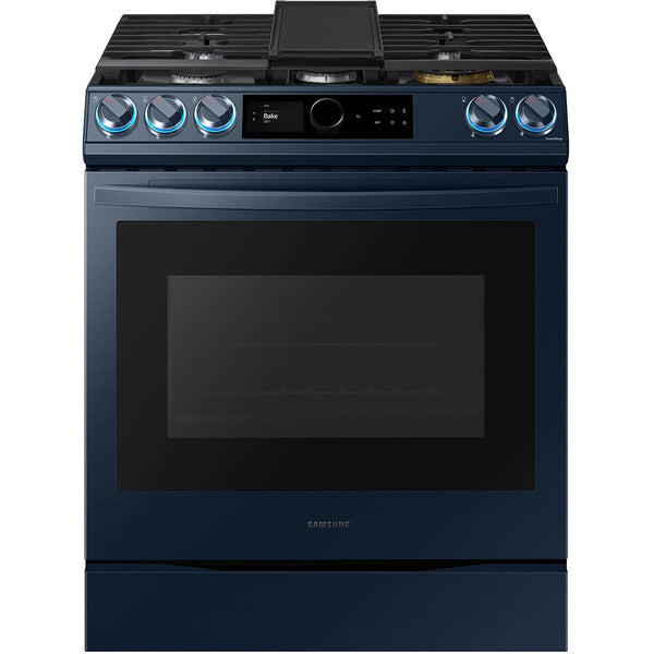 Samsung 30-inch Slide-in Gas Range with Wi-Fi Technology NX60A8711QN/AA IMAGE 1