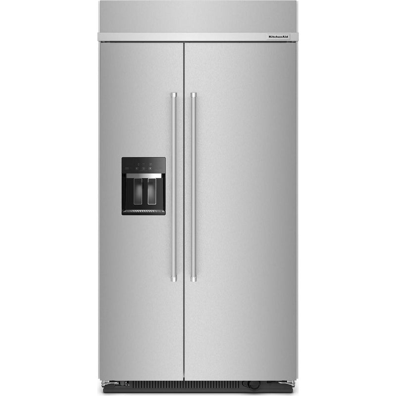 KitchenAid 42-inch, 25.1 cu. ft. Built-in Side-by-Side Refrigerator with External Water and Ice Dispensing System KBSD702MPS IMAGE 1