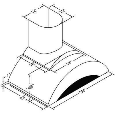 Vent-A-Hood 36-inch Wall Mount Range Hood ZTH-236SS IMAGE 2